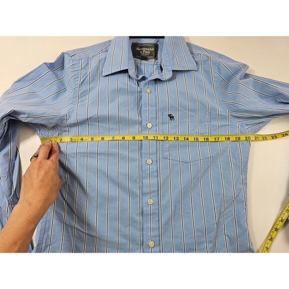 Abercrombie & Fitch muscle shirt sz small long sleeve button up career casual ^ - Picture 7 of 7
